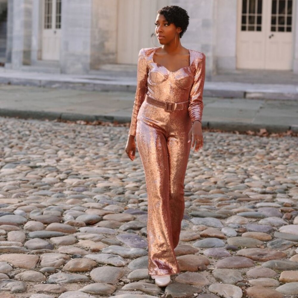 Rose gold jumpsuit
